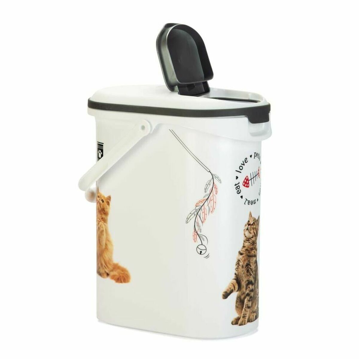 Contenitore per alimenti per animali domestici Curver Love Pets Gatto Bianco 4 Kg