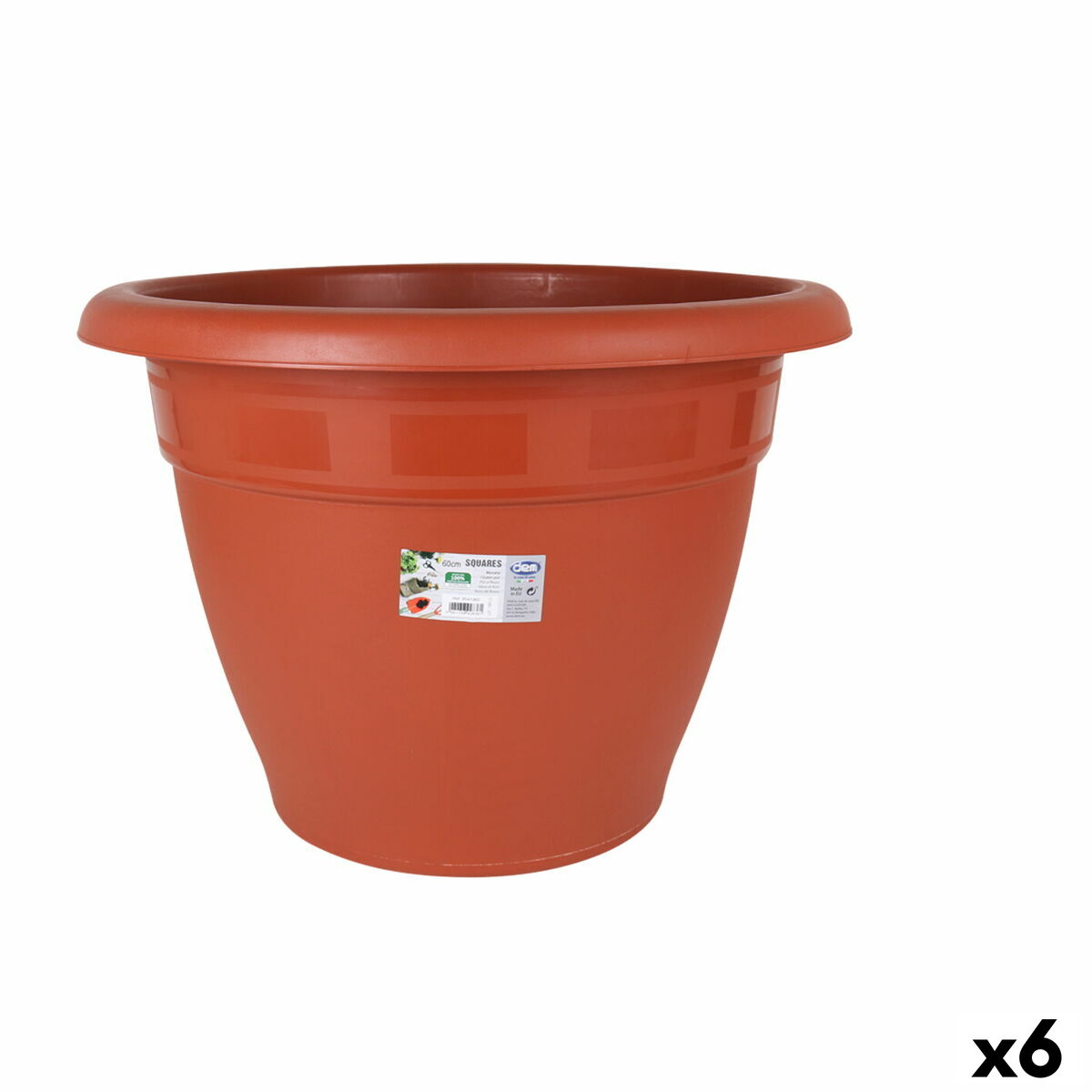 Vaso Dem Squares Plastica Marrone Ø 60 cm (6 Unità)