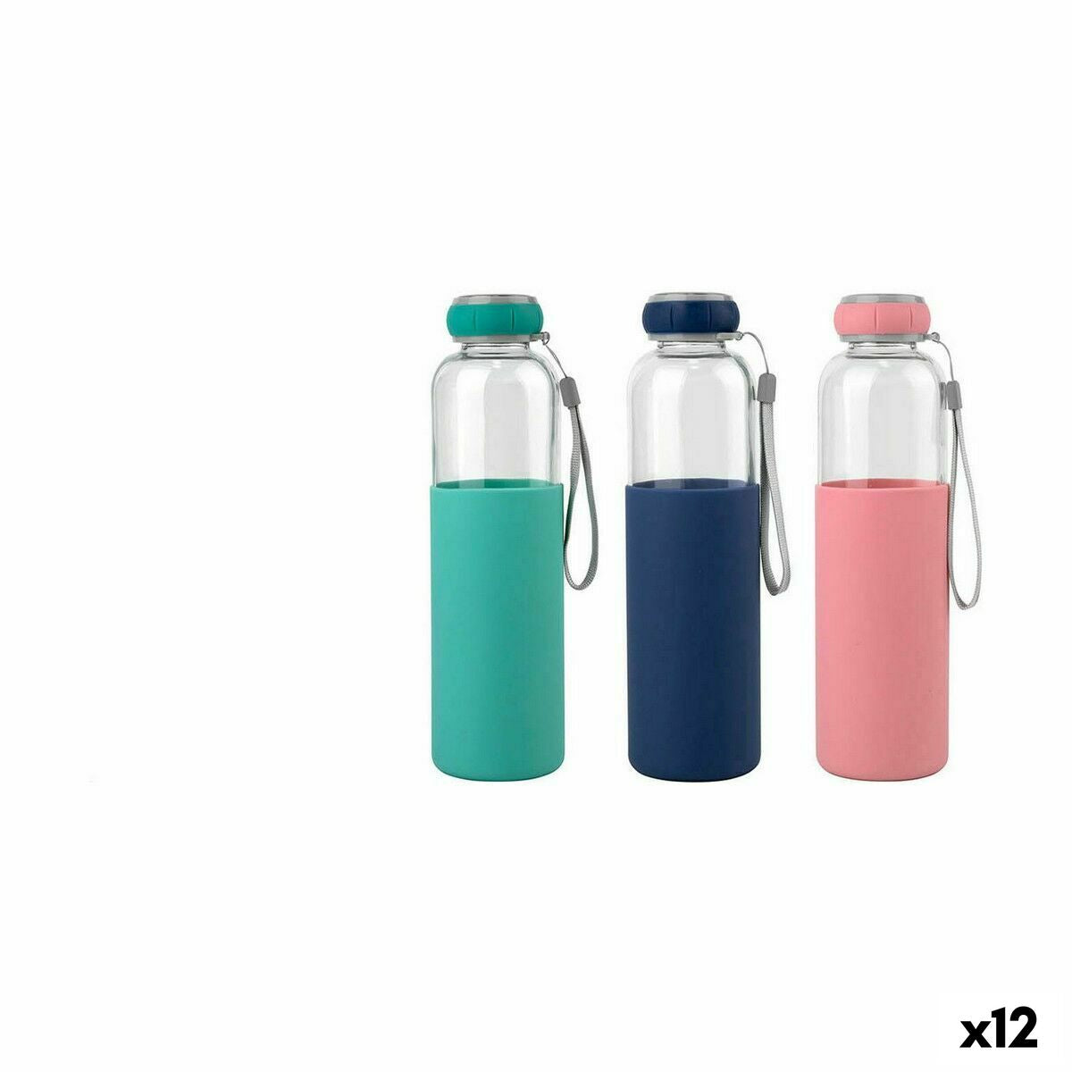 Bottiglia Térmica Bewinner Vetro Silicone 600 ml 7,2 x 7,2 x 25 cm (12 Unità)