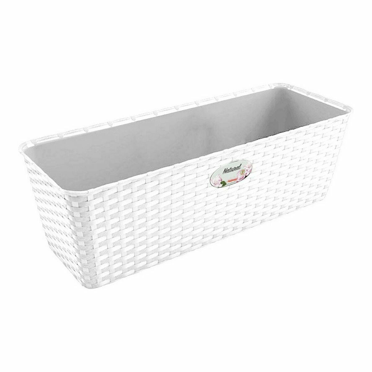 Vaso rettangolare da Balcone Stefanplast Bianco Plastica 13 x 11 x 28,5 cm (12 Unità)