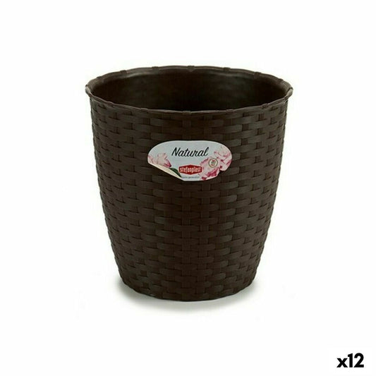 Vaso Stefanplast Plastica Cioccolato 19 x 17,5 x 19 cm (12 Unità)