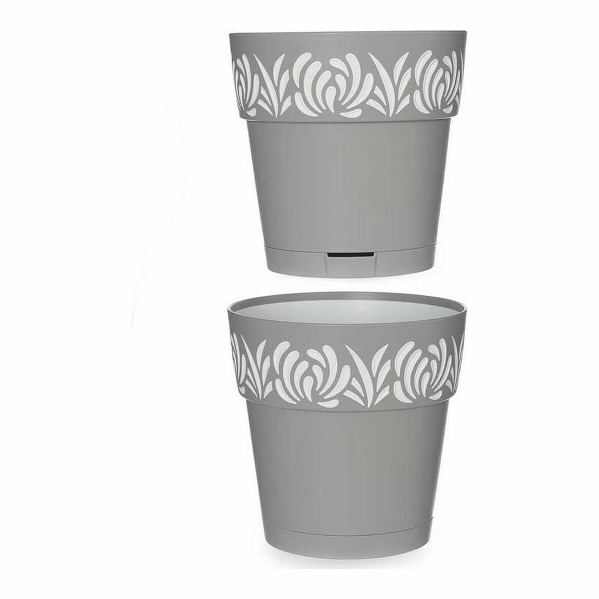 Vaso Autoirrigante Stefanplast Gaia Grigio 15 x 15 x 15 cm Bianco Plastica (12 Unità)