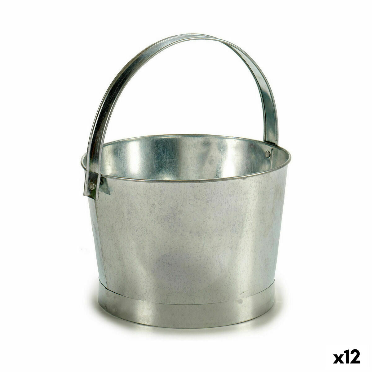 Vaso Secchio Argentato Zinco 25 x 30 x 26,5 cm (12 Unità)