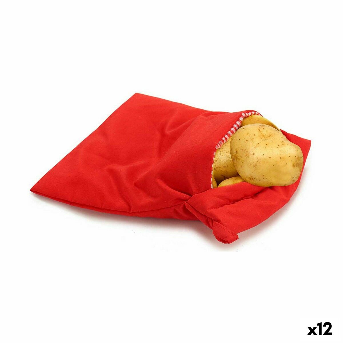 Borsa da cucina Microonde Patate Rosso 20 x 2 x 25 cm (12 Unità)