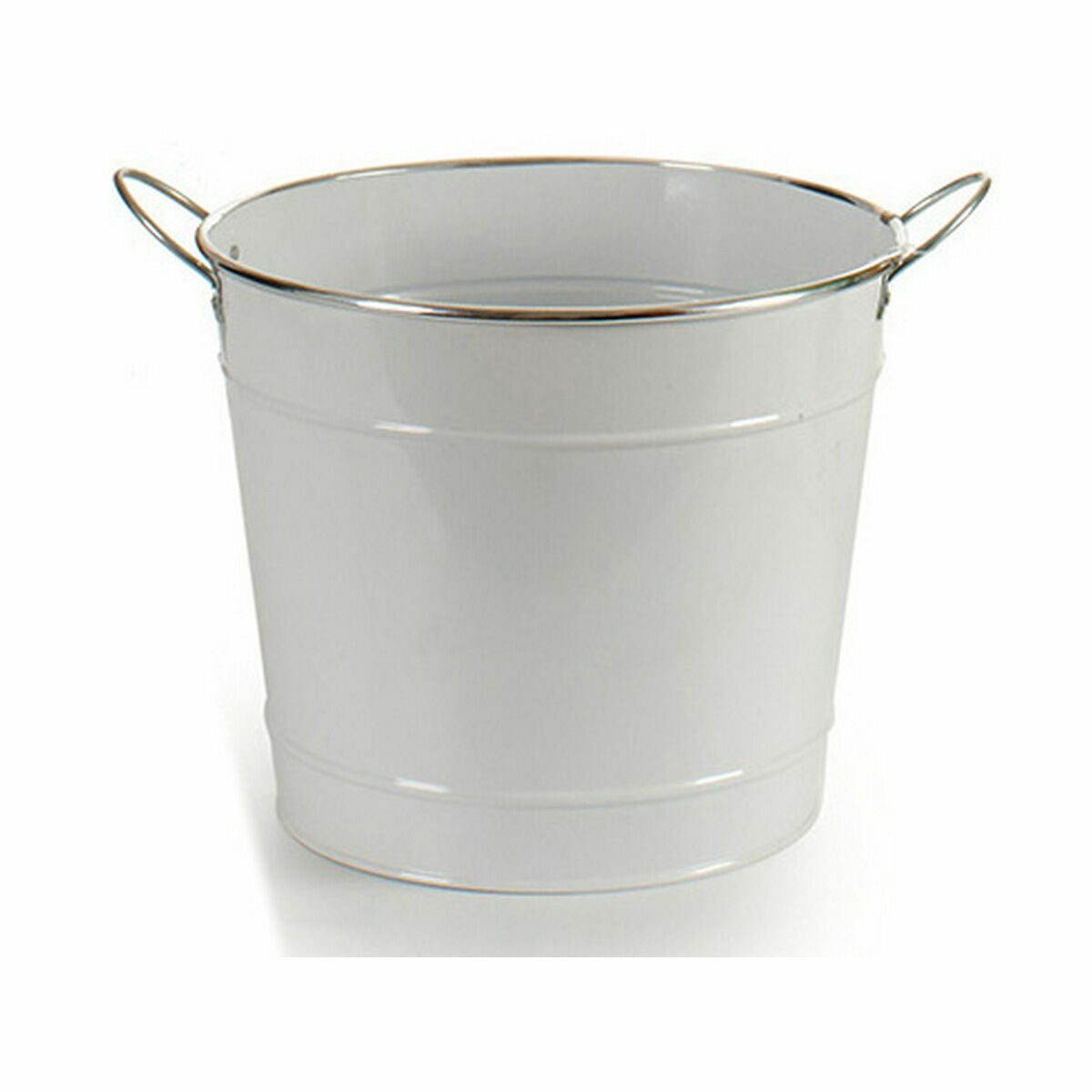 Vaso Secchio Bianco Argentato Zinco 34,8 x 23 x 27,8 cm (12 Unità)