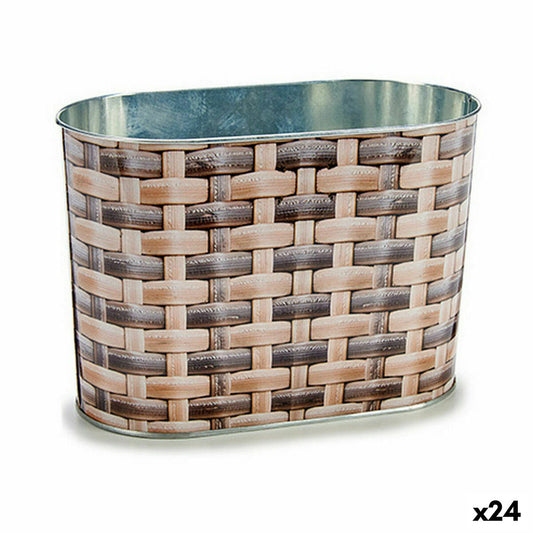 Vaso Ovale Metallo vimini 12,7 x 15 x 23,5 cm (24 Unità)