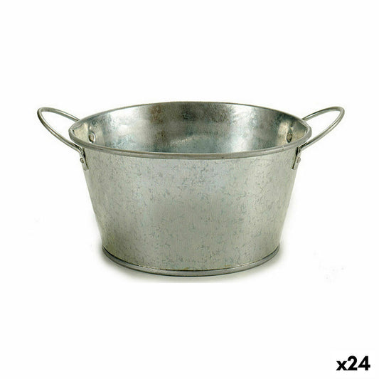 Vaso Secchio Argentato Zinco 27,5 x 10,5 x 20 cm (24 Unità)