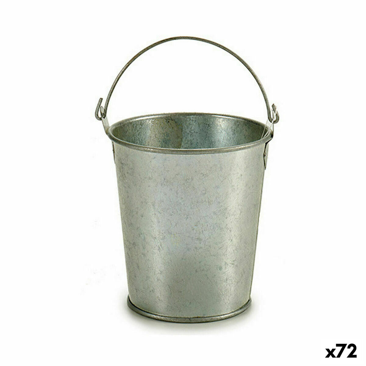 Vaso Secchio Argentato Zinco 15,5 x 11 x 11 cm (72 Unità)