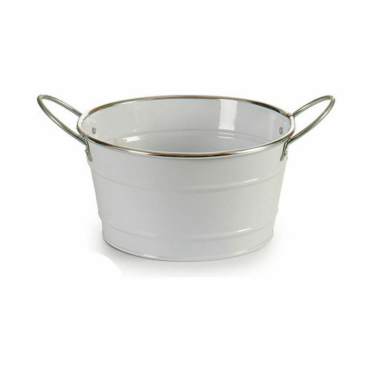 Vaso Secchio Bianco Argentato Zinco 27,5 x 10,5 x 20 cm (24 Unità)