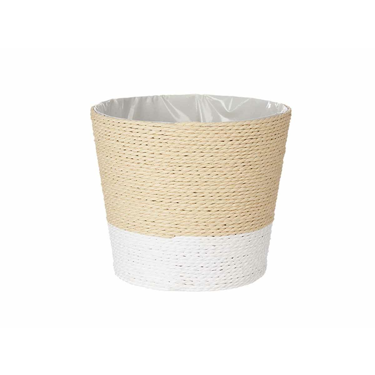 Vaso Bianco Corda Plastica 19,5 x 17,5 x 19,5 cm (24 Unità)