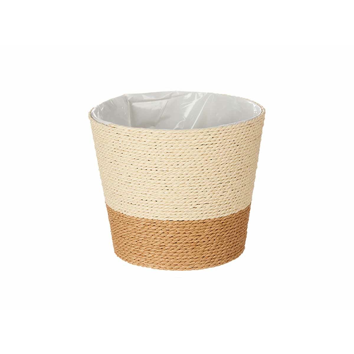 Vaso Marrone Corda Plastica 19,5 x 17,5 x 19,5 cm (24 Unità)