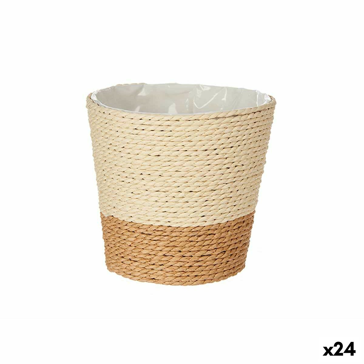 Vaso Marrone Corda Plastica 14 x 12,5 x 14 cm (24 Unità)