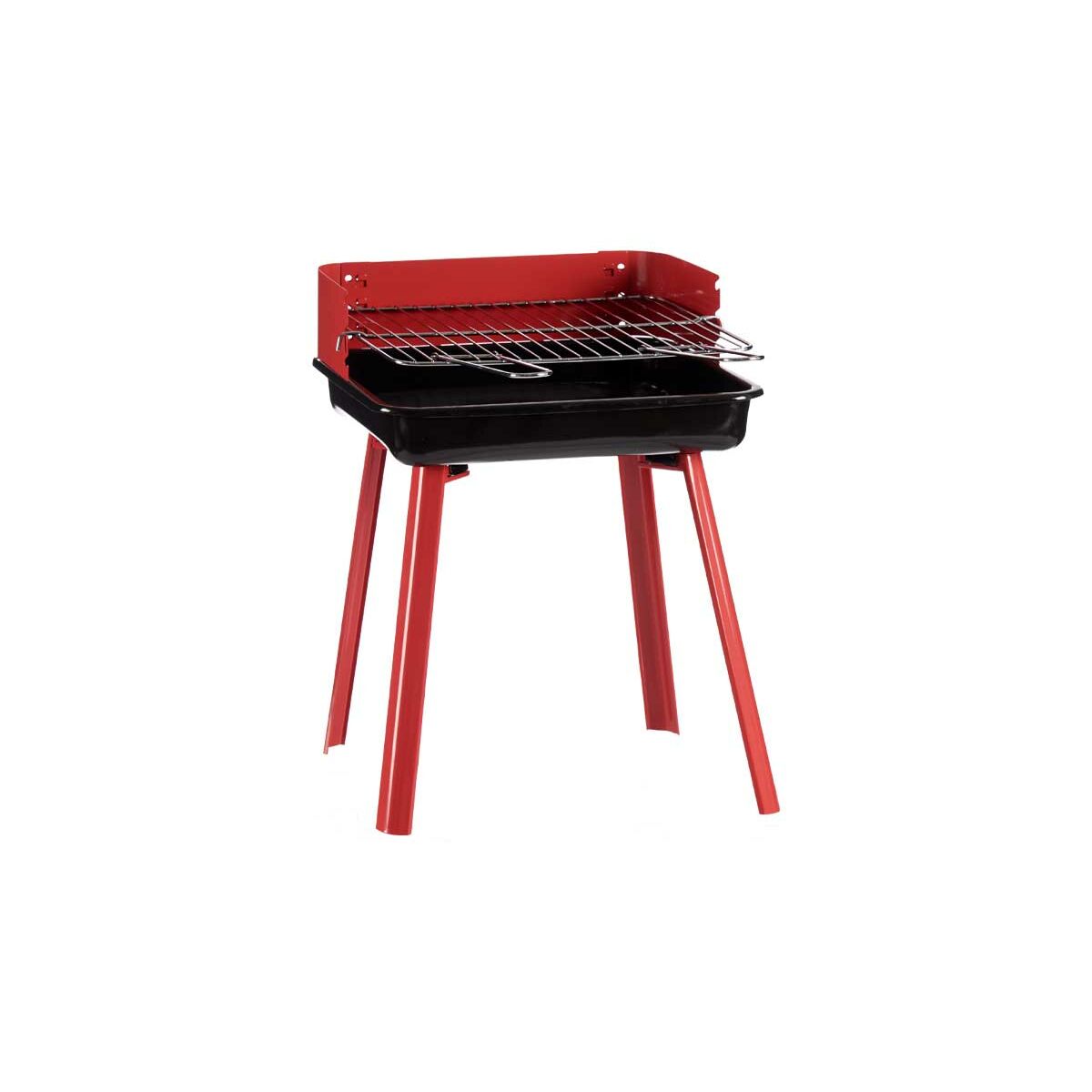 Barbecue a Carbone con Gambe Rosso Ferro 28 x 44,5 x 35 cm (6 Unità)