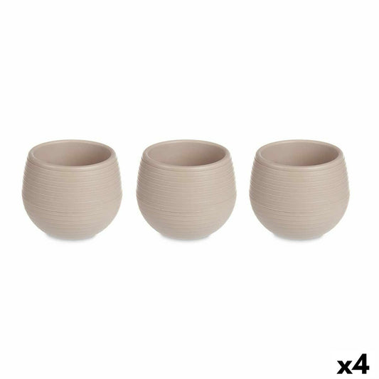 Set di Vasi Taupé Plastica 16,5 x 16,5 x 14,5 cm (4 Unità)