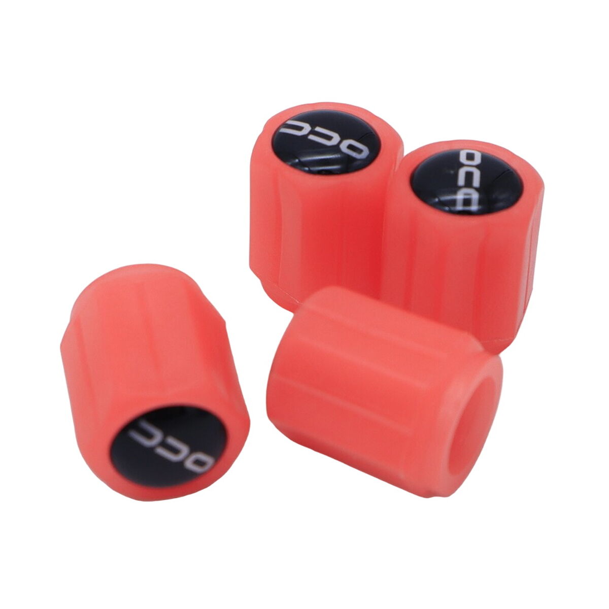 Set di tappi OCC Motorsport OCCLEV001 4 Unità Fluorescente Rosso