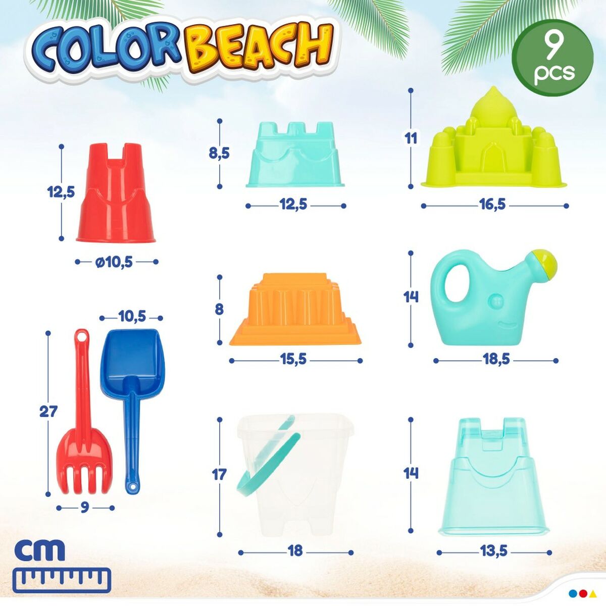 Set di giocattoli per il mare Colorbaby polipropilene (12 Unità)