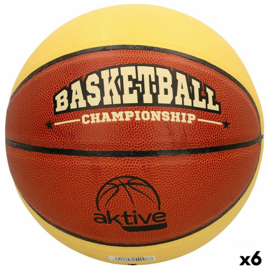 Pallone da Basket Aktive 5 Beige Arancio PVC 6 Unità