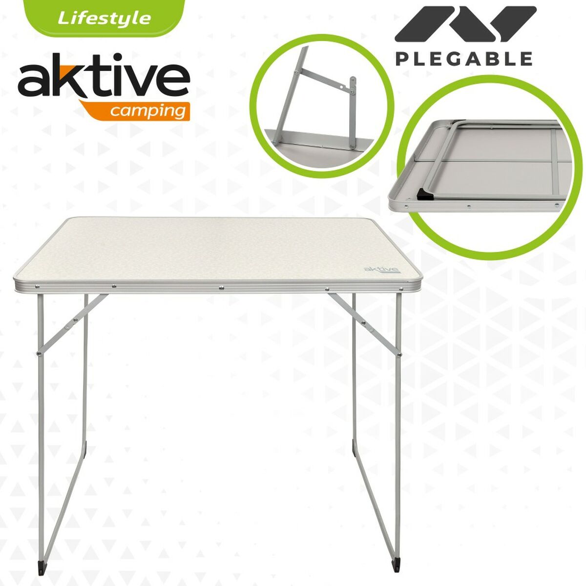 Tavolo Pieghevole Aktive Bianco 80 x 70 x 60 cm (4 Unità)