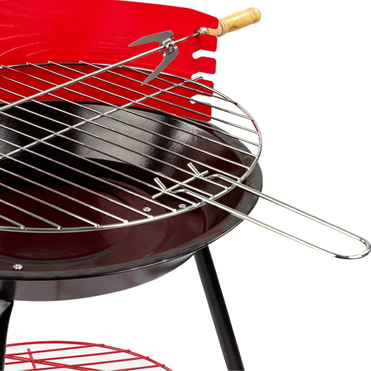 Barbecue Portatile Aktive Legno Ferro Ø 38 cm 37 x 61 x 45 cm (6 Unità) Rosso