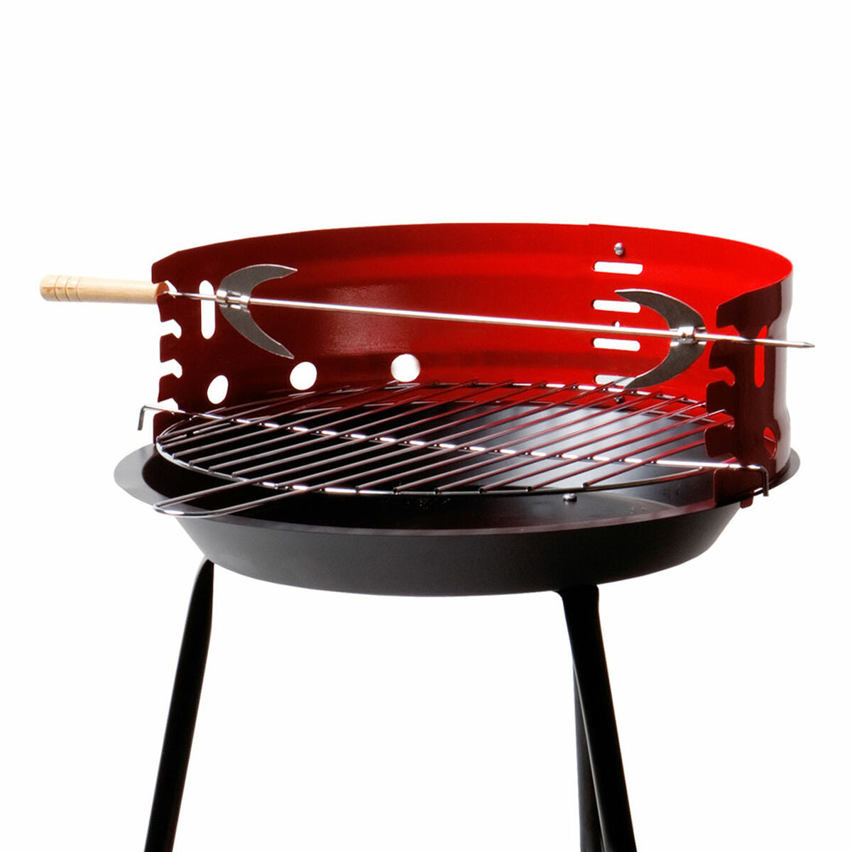 Barbecue Portatile Aktive Legno Ferro 37,5 x 70 x 38,5 cm (4 Unità) Rosso