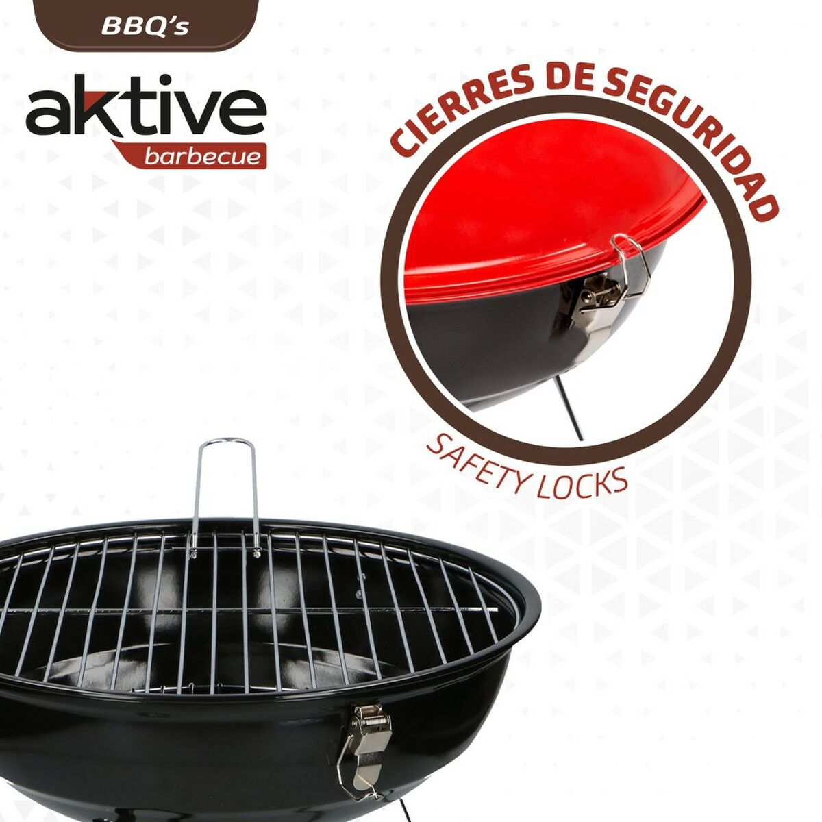 Barbecue Portatile Aktive Metallo smaltato Ø 36 cm 36 x 44 x 36 cm (4 Unità) Rosso