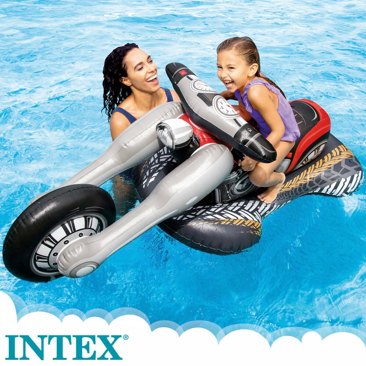 Figura Gonfiabile per Piscina Intex Moto 94 x 180 x 71 cm (4 Unità)