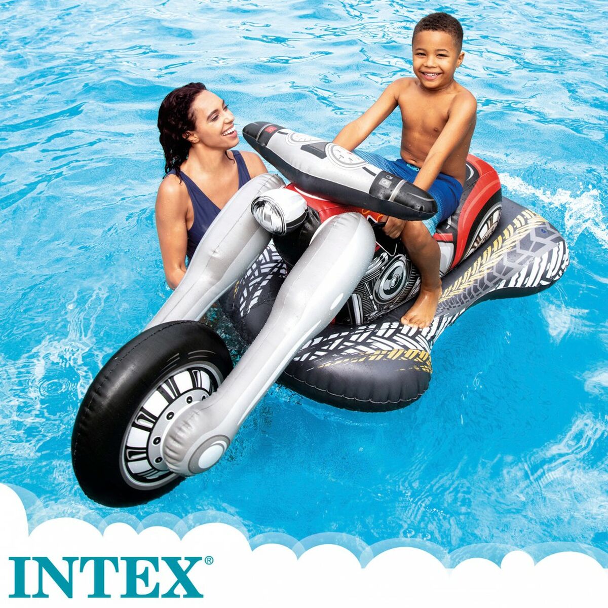 Figura Gonfiabile per Piscina Intex Moto 94 x 180 x 71 cm (4 Unità)