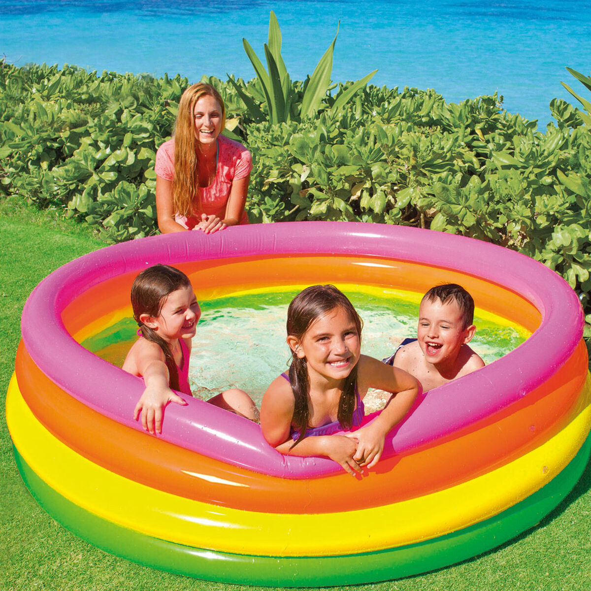 Piscina Gonfiabile per Bambini Intex Sunset Anelli 780 L 168 x 46 x 168 cm (6 Unità)