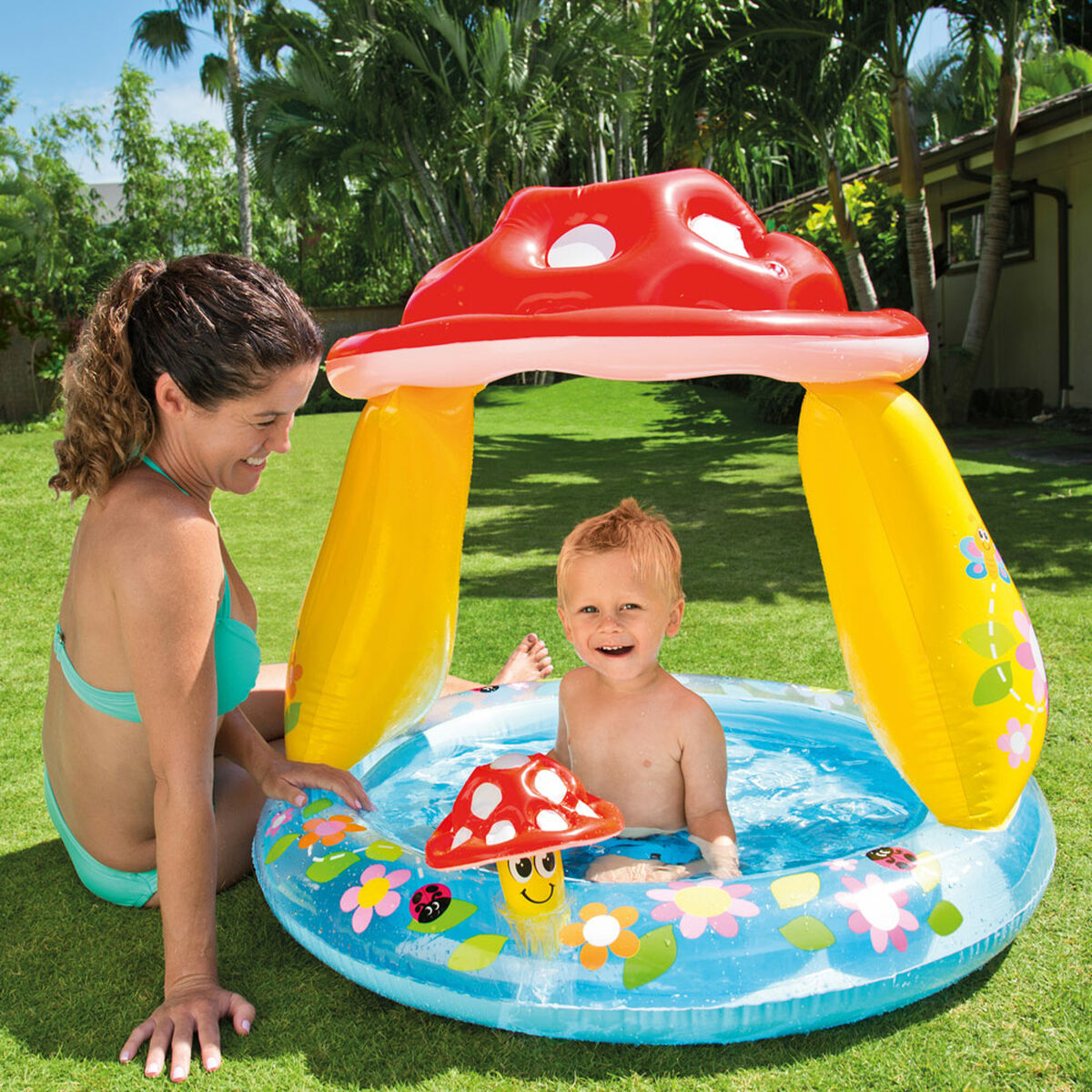 Piscina Gonfiabile per Bambini Intex Funghi Champignon Tenda 45 L 102 x 89 x 102 cm (6 Unità)