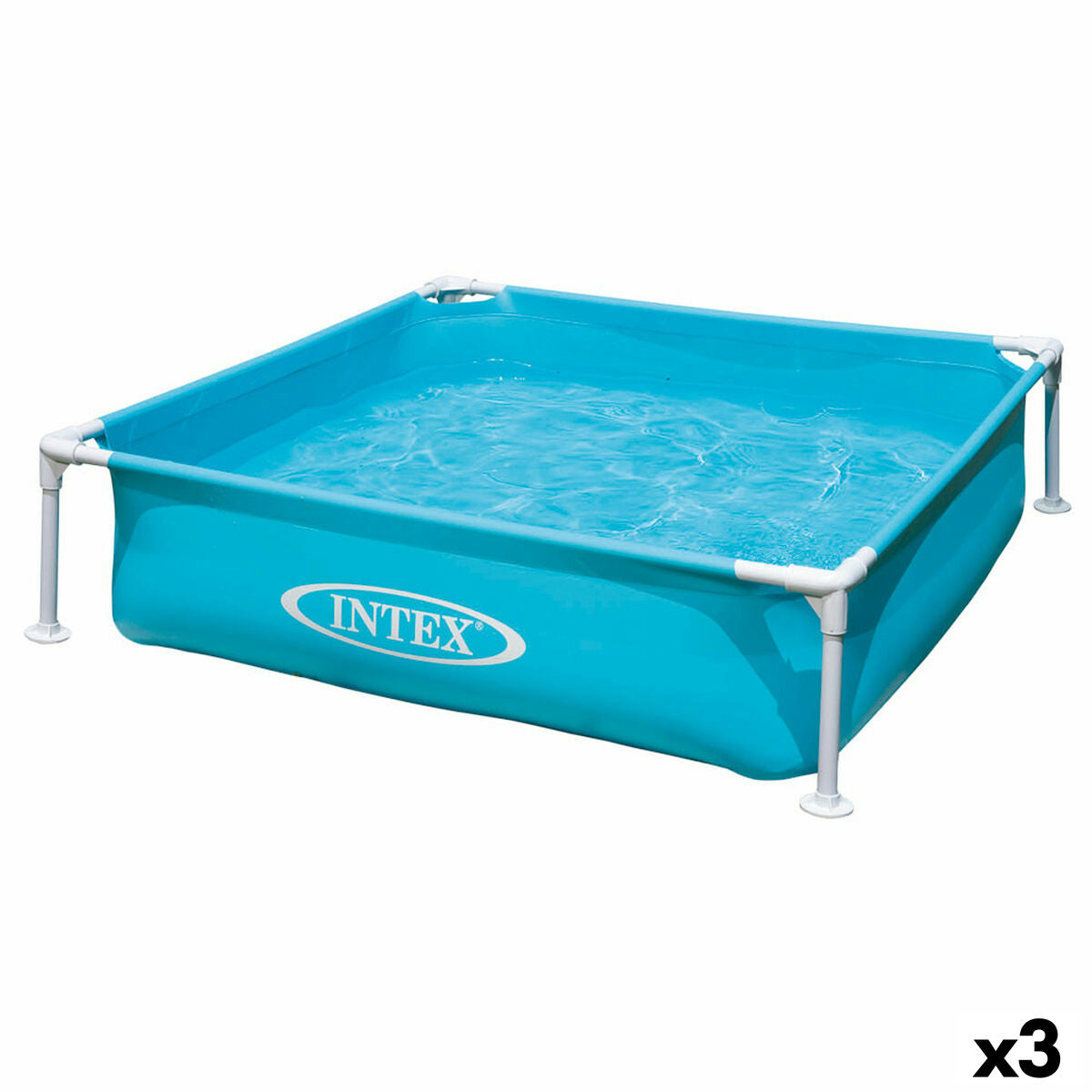 Piscina per bambini Intex Mini Frame Azzurro Quadrato 342 L 122 x 30 x 122 cm (3 Unità)