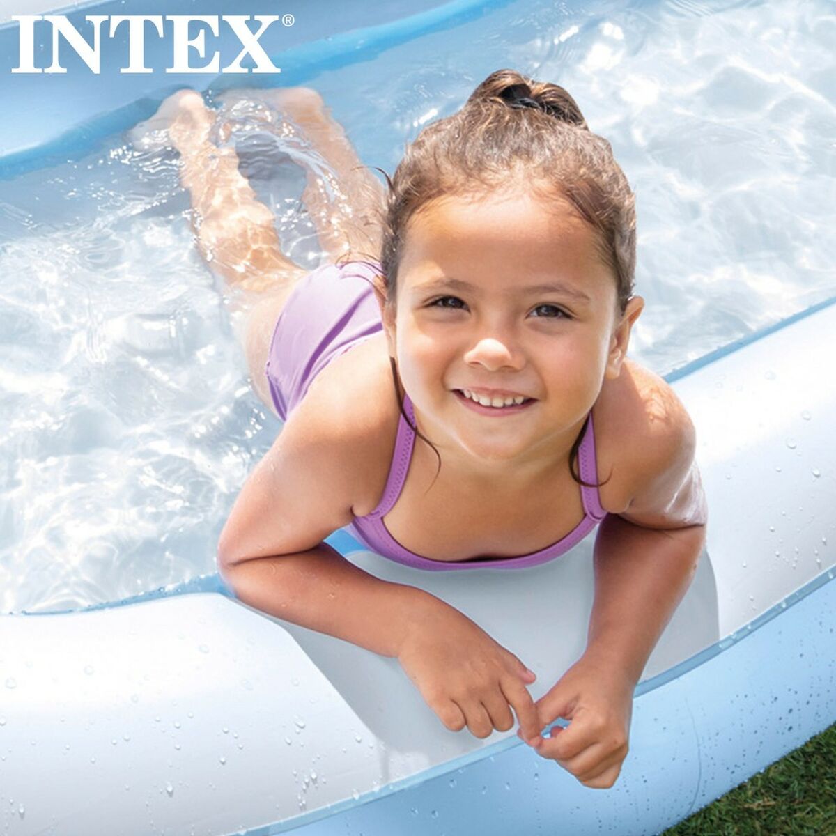 Piscina Gonfiabile per Bambini Intex Rettangolare Azzurro Bianco 90 L 166 x 25 x 100 cm (6 Unità)