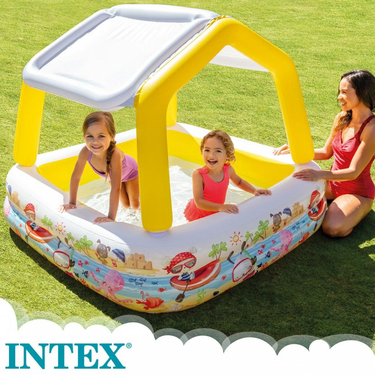 Piscina Gonfiabile per Bambini Intex Tenda 295 L 157 x 122 x 157 cm (3 Unità)