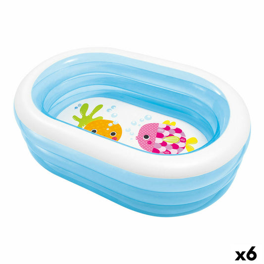 Piscina Gonfiabile per Bambini Intex Ovalada Azzurro Bianco 230 L 163 x 46 x 107 cm (6 Unità)