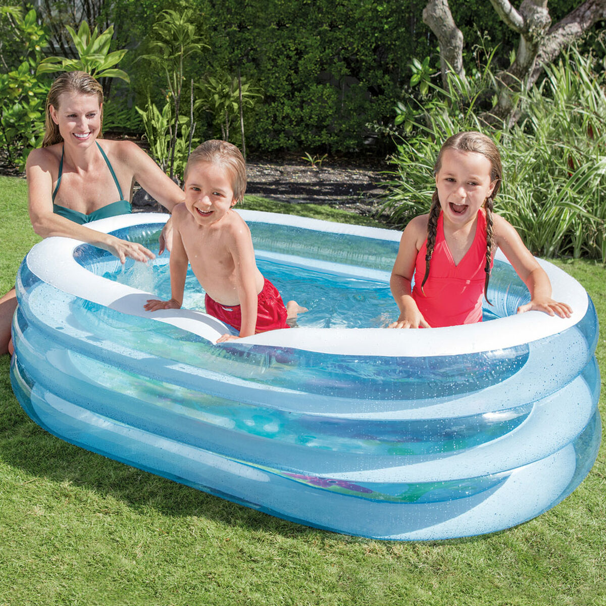 Piscina Gonfiabile per Bambini Intex Ovalada Azzurro Bianco 230 L 163 x 46 x 107 cm (6 Unità)