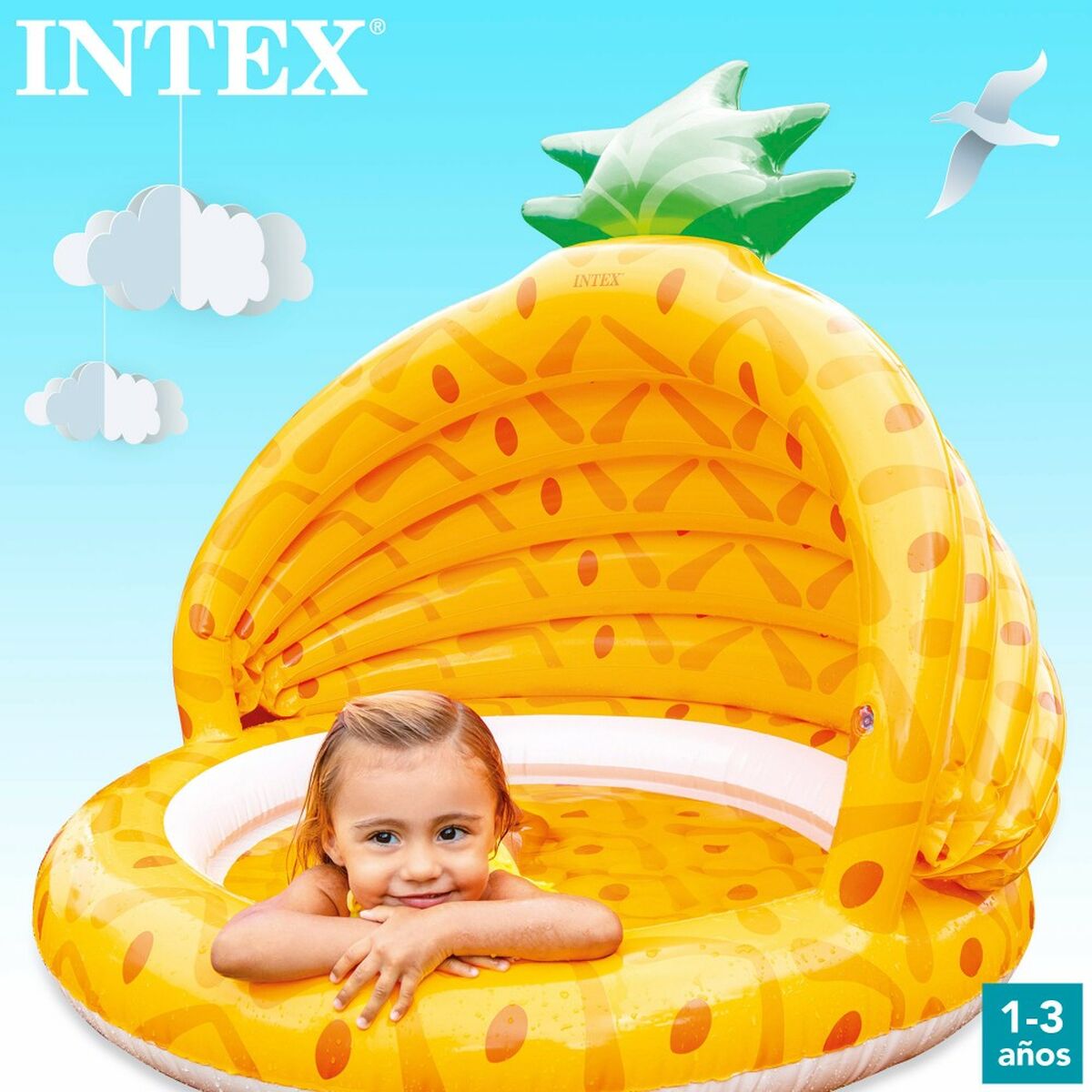 Piscina Gonfiabile per Bambini Intex Ananas 45 L 102 x 94 x 102 cm (6 Unità)