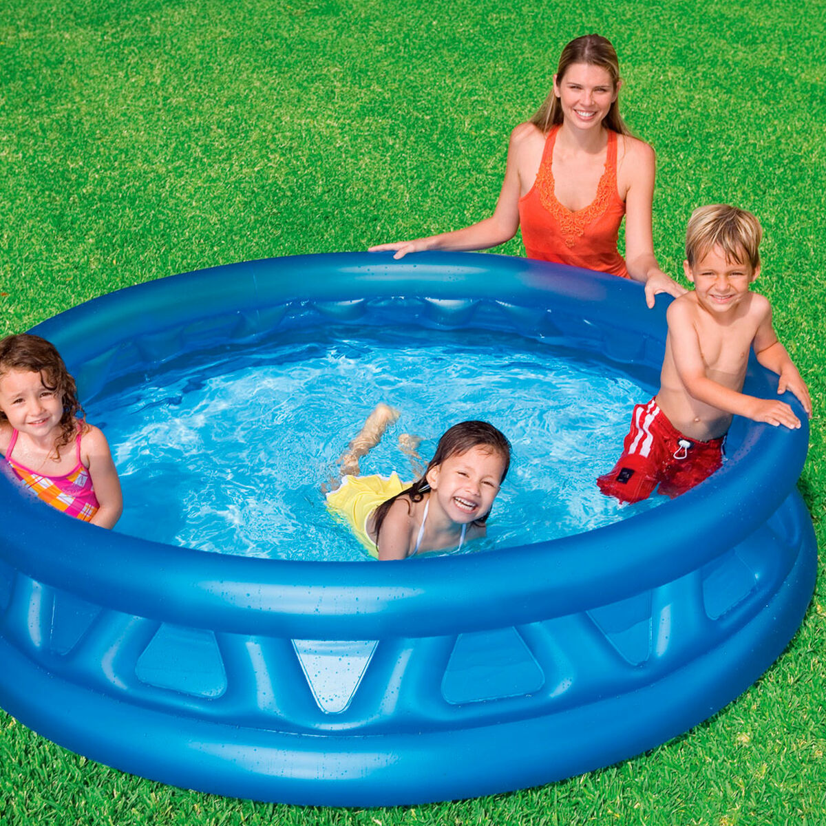 Piscina Gonfiabile per Bambini Intex Azzurro Rotonda 790 L 188 x 46 x 188 cm (3 Unità)