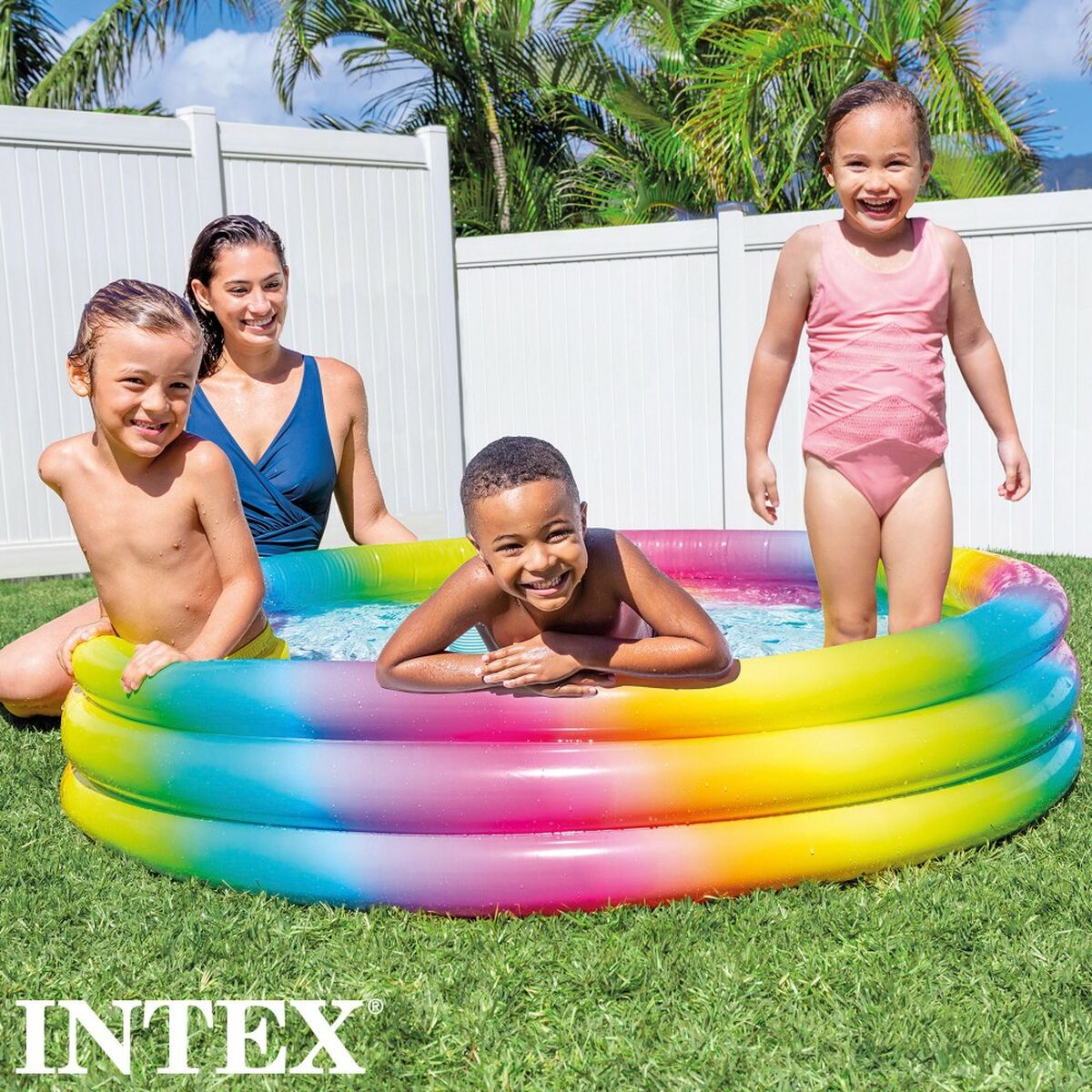 Piscina Gonfiabile per Bambini Intex Multicolore Anelli 330 L 147 x 33 x 147 cm (6 Unità)