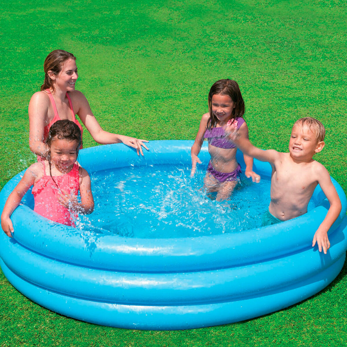 Piscina Gonfiabile per Bambini Intex Azzurro Anelli 581 L 168 x 40 cm (6 Unità)