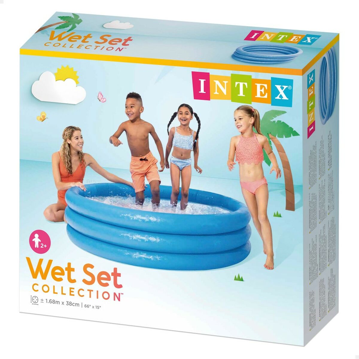 Piscina Gonfiabile per Bambini Intex Azzurro Anelli 581 L 168 x 40 cm (6 Unità)