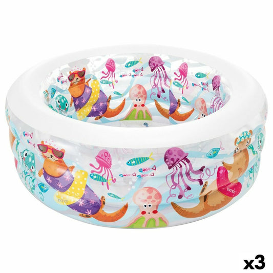 Piscina Gonfiabile per Bambini Intex Acquario 360 L 152 x 56 x 152 cm (3 Unità)