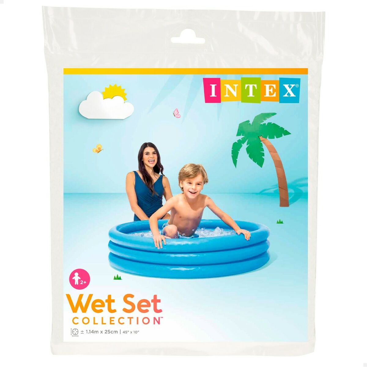 Piscina Gonfiabile per Bambini Intex Azzurro Anelli 156 L 114 x 25 cm (12 Unità)