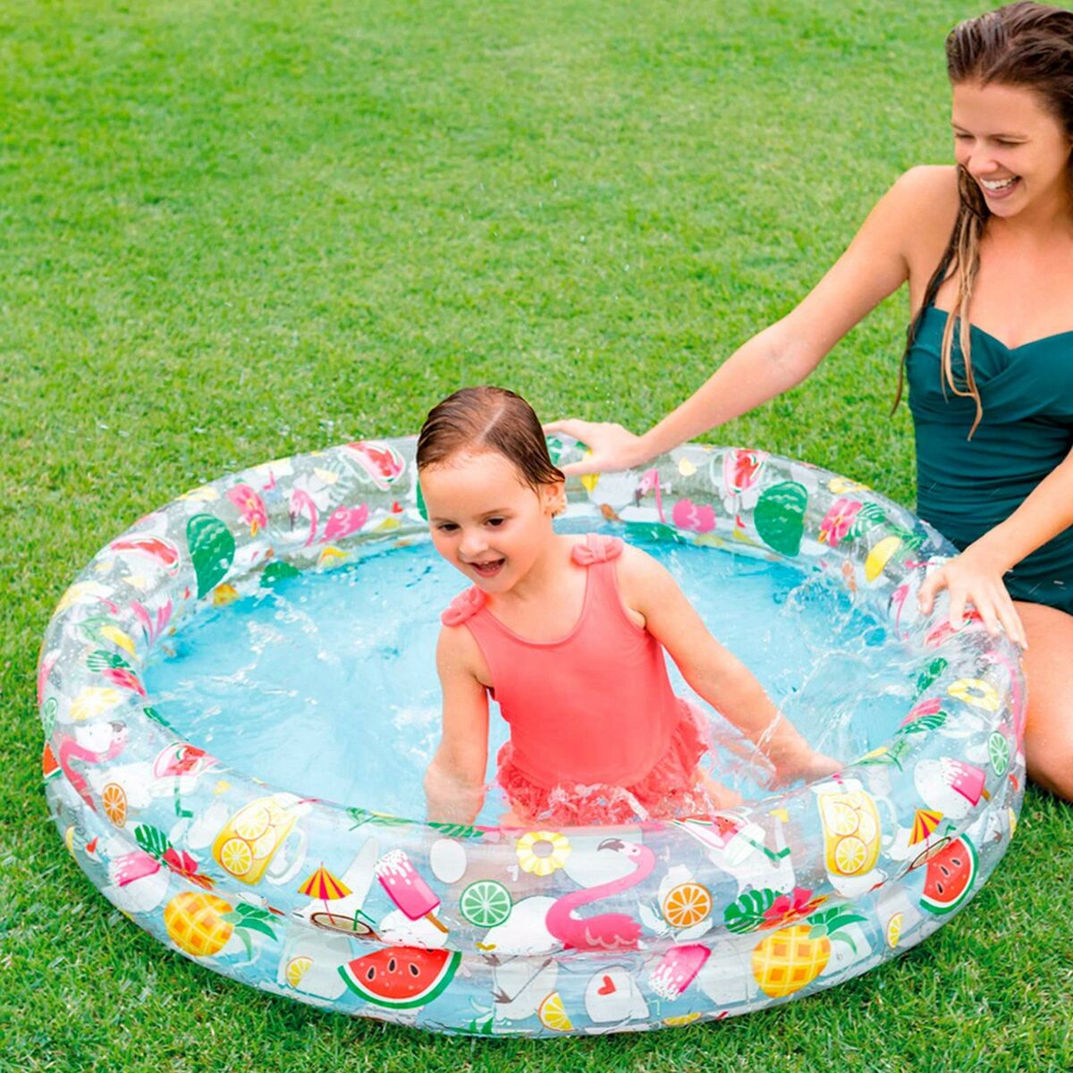 Piscina Gonfiabile per Bambini Intex Tropicale Anelli 150 l 122 x 25 cm (12 Unità)