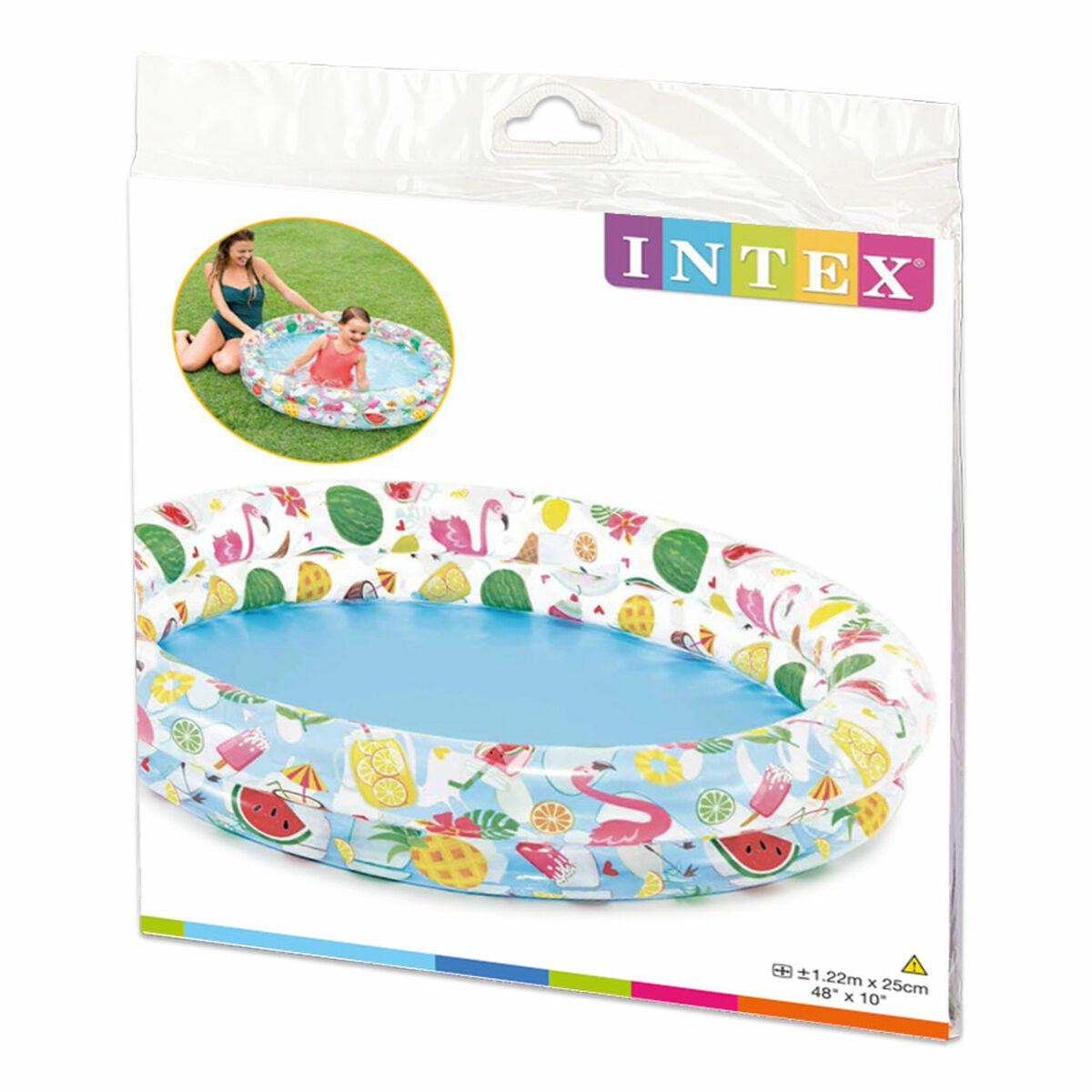 Piscina Gonfiabile per Bambini Intex Tropicale Anelli 150 l 122 x 25 cm (12 Unità)