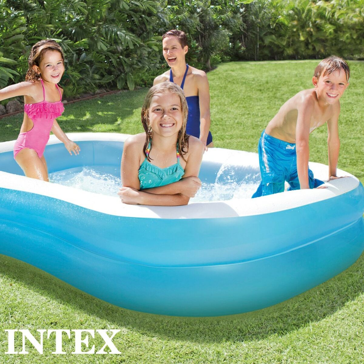 Piscina Gonfiabile Intex Azzurro Bianco Azzurro/Bianco 540 L 203 x 48 x 152 cm (3 Unità)