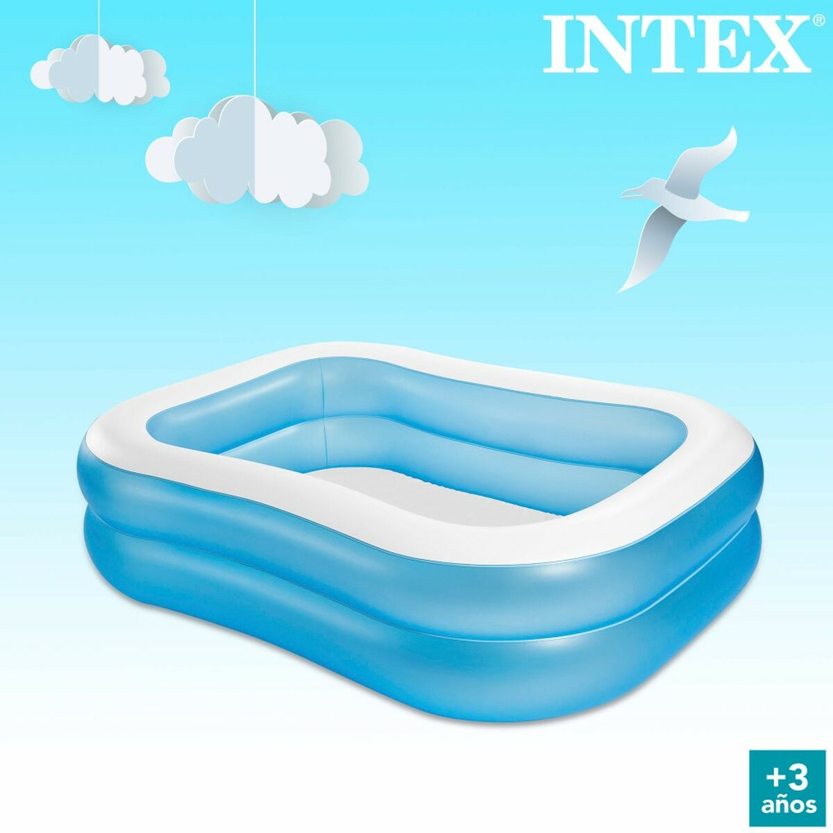 Piscina Gonfiabile Intex Azzurro Bianco Azzurro/Bianco 540 L 203 x 48 x 152 cm (3 Unità)