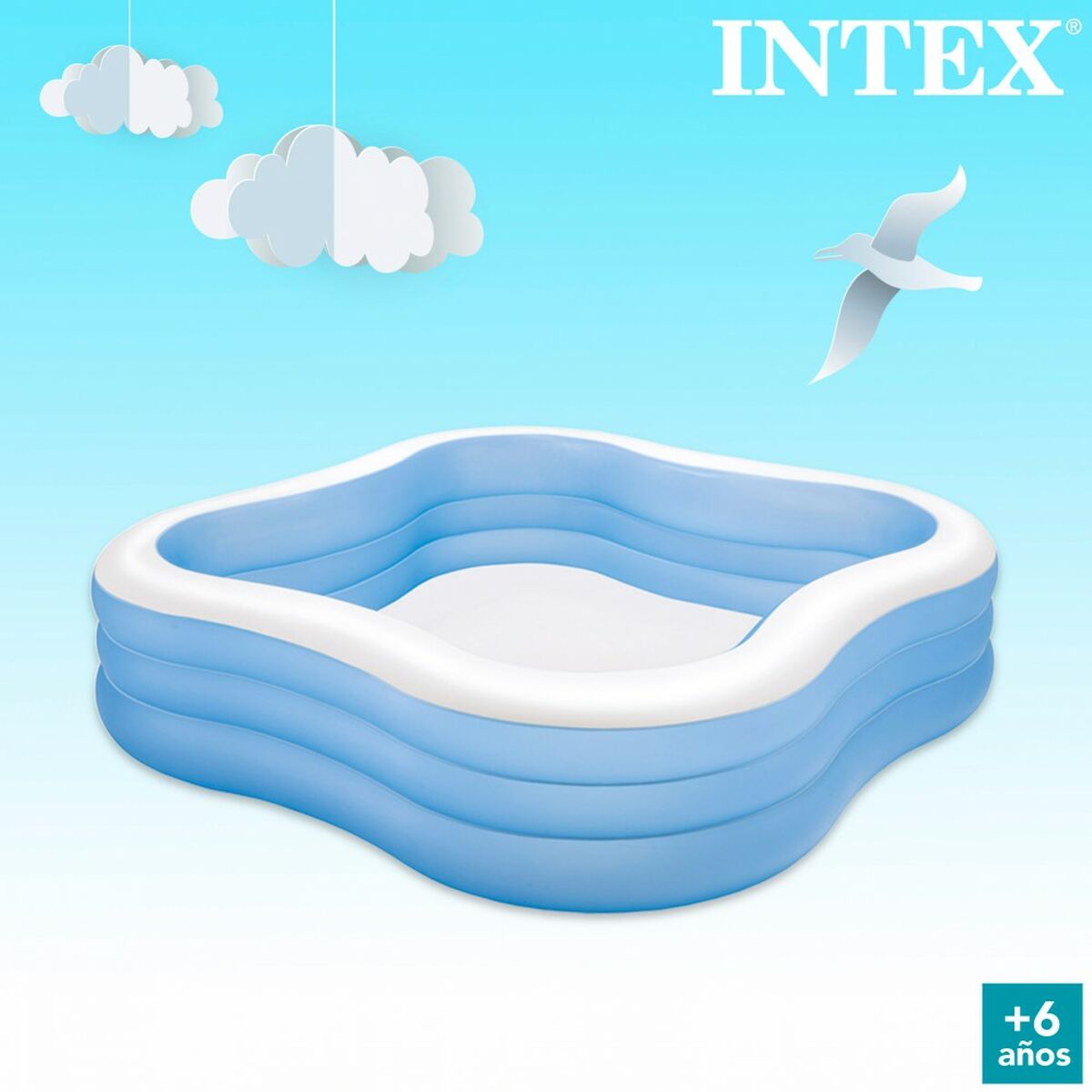 Piscina Gonfiabile Intex Azzurro 1250 L 229 x 56 x 229 cm (2 Unità)