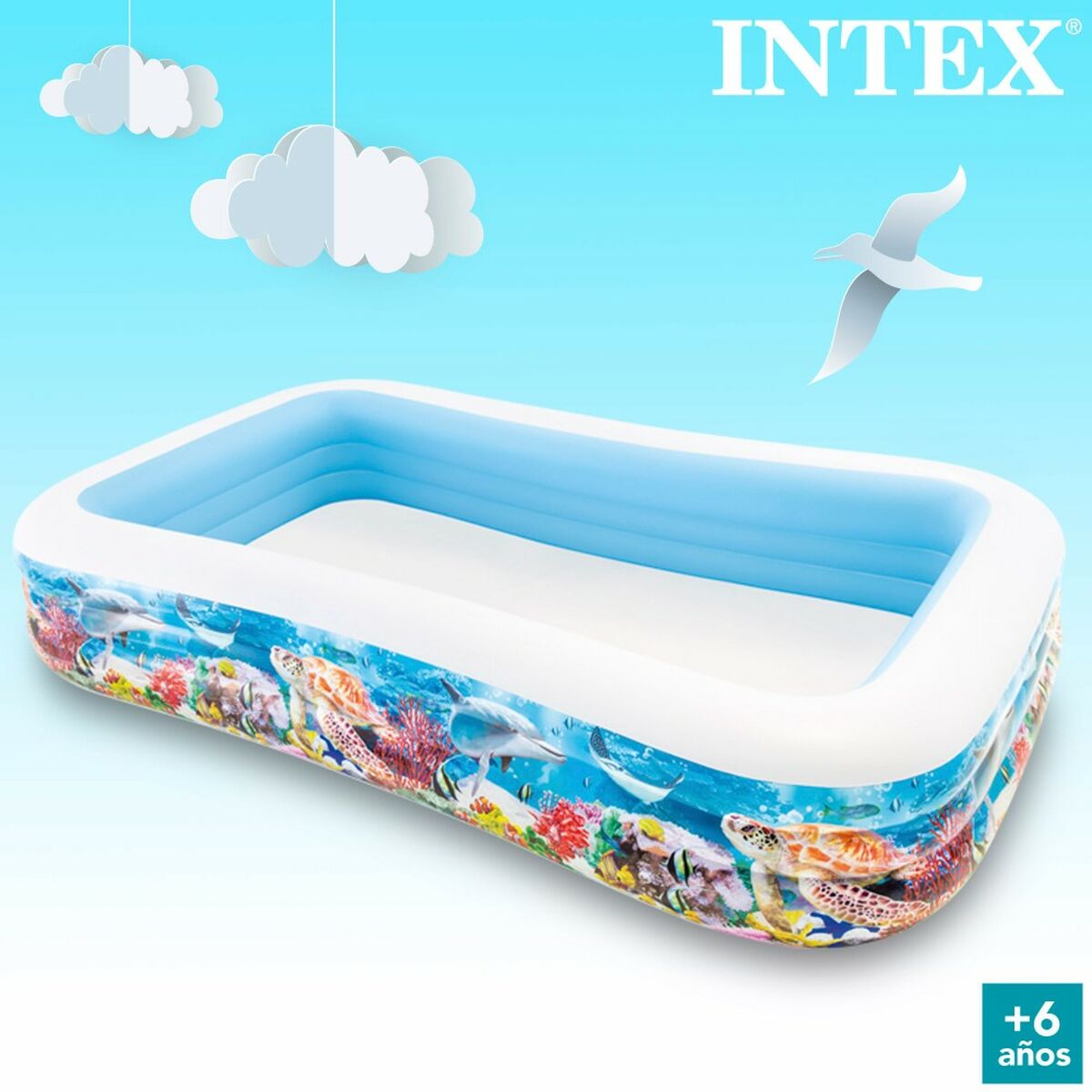 Piscina Gonfiabile per Bambini Intex Tropicale 1020 L 305 x 56 x 183 cm (2 Unità)