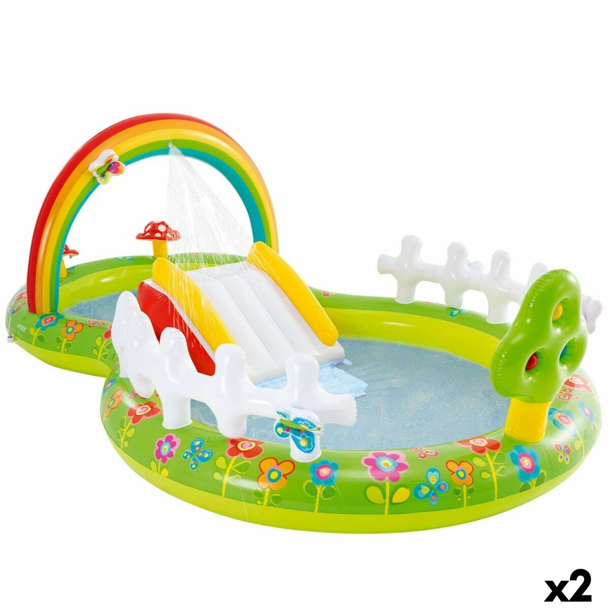 Piscina Gonfiabile per Bambini Intex Parco giochi Giardino 54 kg 450 L 180 x 104 x 290 cm (2 Unità)