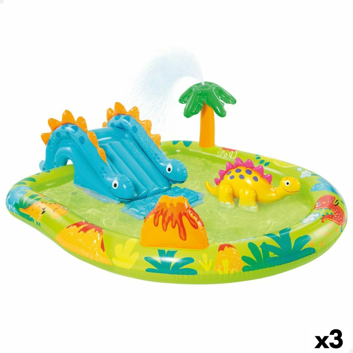 Piscina Gonfiabile per Bambini Intex Parco giochi Dinosauri 191 x 58 x 152 cm (3 Unità)