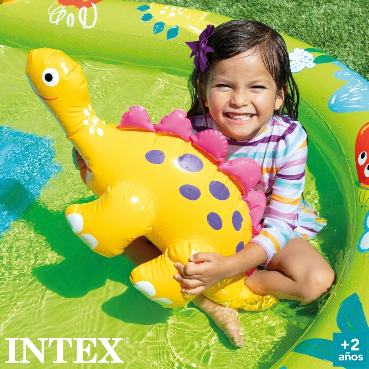 Piscina Gonfiabile per Bambini Intex Parco giochi Dinosauri 191 x 58 x 152 cm (3 Unità)